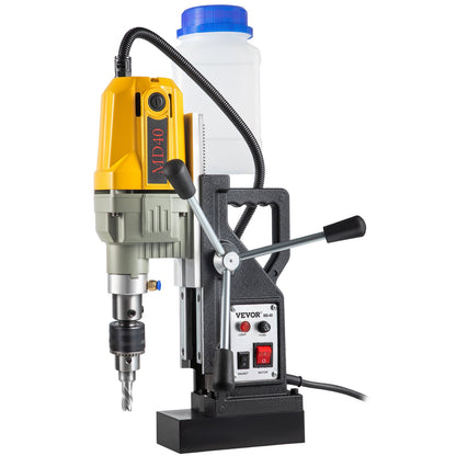 Magnetic Drill, 1100W 4 cm Boring Diameter, 2697lbf/12000N Portable Electric Mag Drill Press with 12 Bits, 580 RPM Max Speed Drilling Machine for any Surface and Home Improvement