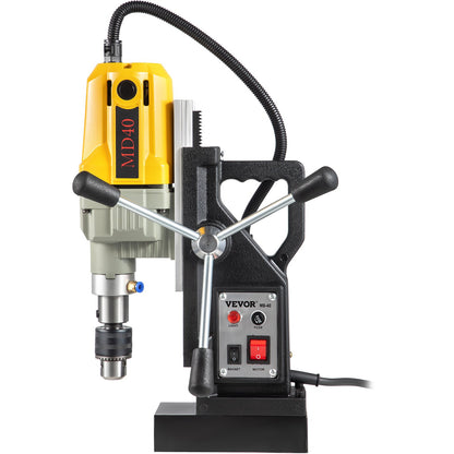 Magnetic Drill, 1100W 4 cm Boring Diameter, 2697lbf/12000N Portable Electric Mag Drill Press with 12 Bits, 580 RPM Max Speed Drilling Machine for any Surface and Home Improvement