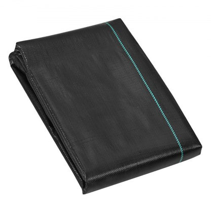 Unkrautvlies, 122 x 15,24 m (4 x 50 Fuß), strapazierfähiges Gartenvlies, gewebtes PP-Unkrautvlies, Einfahrtvlies, Geotextil für Landschaftsbau, Bodenabdeckung, Unkrautvliesmatte, Schwarz