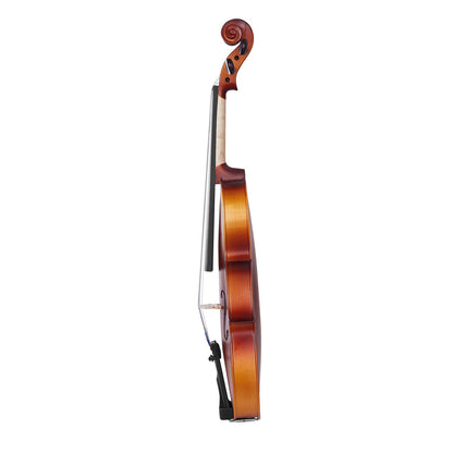 Violine, 340 mm, für Erwachsene, Geigen-Set für Anfänger mit Hartschalenkoffer, Kolophonium, Bogen, Schulterstütze, Steg, Stimmgerät und Ersatzsaiten, professionelles Musikinstrument für Schüler (Braun)