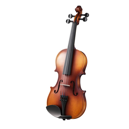 Violine, 340 mm, für Erwachsene, Geigen-Set für Anfänger mit Hartschalenkoffer, Kolophonium, Bogen, Schulterstütze, Steg, Stimmgerät und Ersatzsaiten, professionelles Musikinstrument für Schüler (Braun)