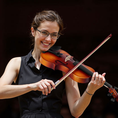 Violin 355mm Full Size for Adults, Violin Fiddle Set for Beginners with Hard Case, Rosin, Bow, Shoulder Rest, Bridge, Tuner and Extra Strings, Professional Musical Instruments for Student (Brown)