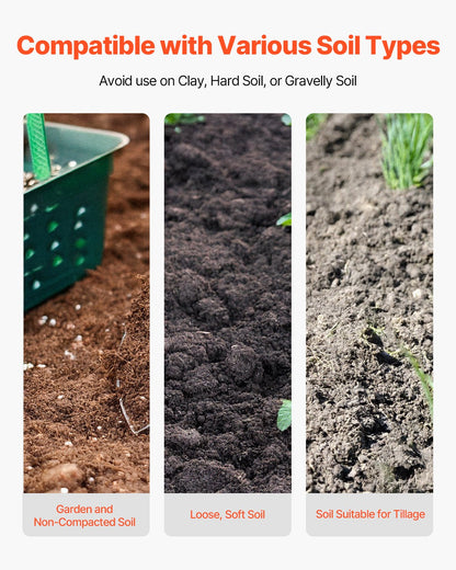 Erdbohrer, robuster Erdbohrer mit Holzgriff, manueller Erdbohrer mit Skala und Metallklinge, Erdbohrer für Gartenarbeiten im Freien, 57,5 ​​Zoll