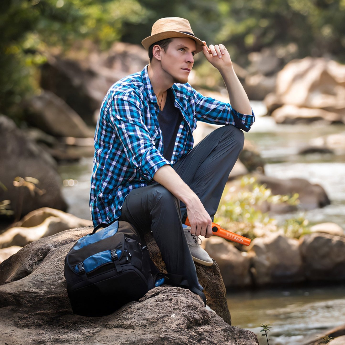 Metalldetektor-Pinpointer, teilweise wasserdichter Hand-Pinpointer, 50 mm/1,96 Zoll Suchtiefe, 3 Modi, Schatzsuchsonde mit Holster, wasserdichter Tasche und 9-V-Batterie, für Erwachsene und Kinder