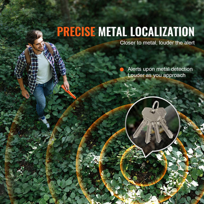 Metalldetektor-Pinpointer, IP68 wasserdicht, 114 mm/4,5 Zoll Suchtiefe, 3 Modi, professionelle Schatzsuchsonde mit Holster und 9-V-Batterie, für Erwachsene und Kinder