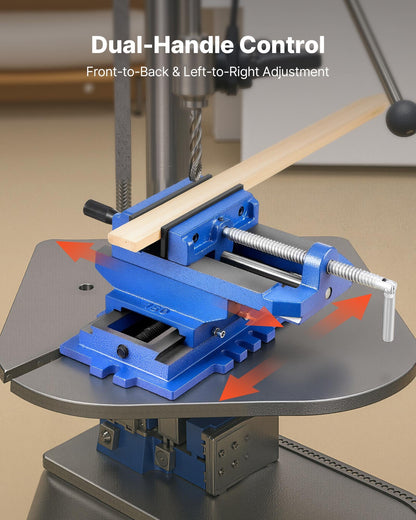 Kreuzschlitten-Bohrmaschinenschraubstock, 100 mm Backenbreite, 2-Wege-XY-Achsen-Werkbankschraubstock, max. 90 mm Backenöffnung, robustes Gusseisen, Werkbankschraubstockklemme, für Holzbearbeitungs-Bohr- und CNC-Fräsmaschinen