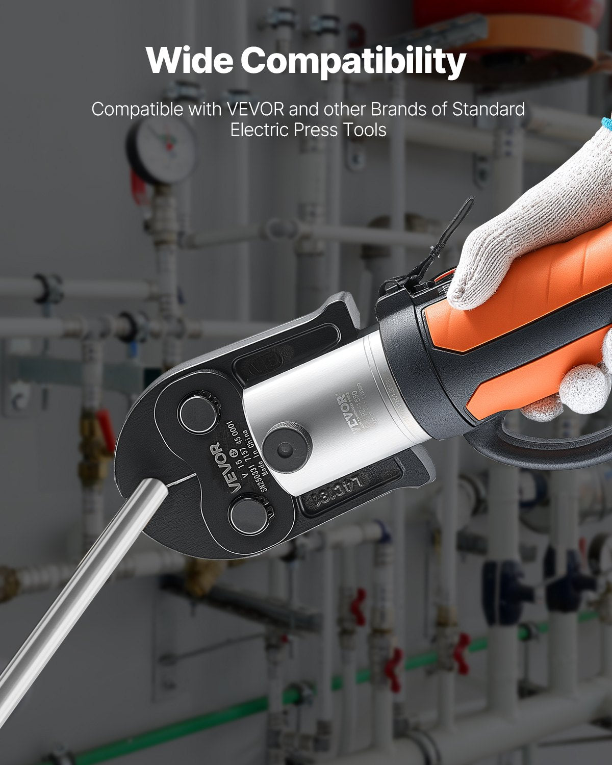 V15 Pressbacke, 15-mm-Pressbacke für V-förmige Edelstahlrohre, hochfeste, einsatzgehärtete Stahl-Pressbacken, kompatibel mit Standard-Presswerkzeugen