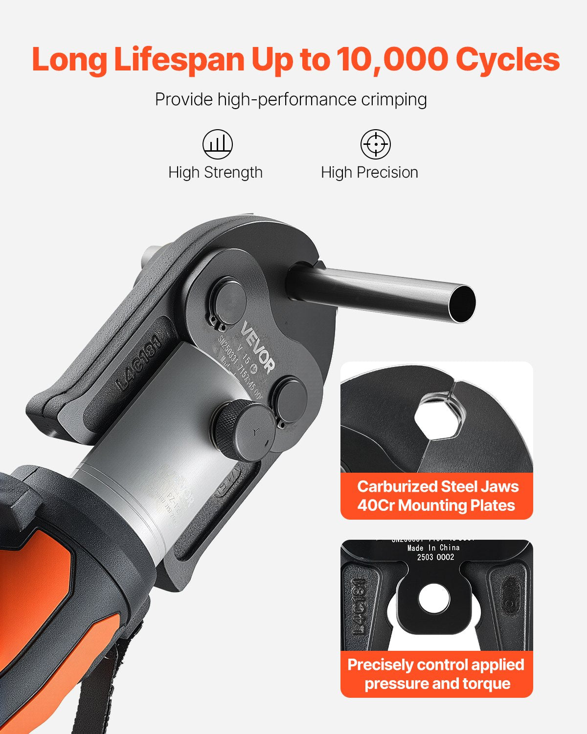 V15 Pressbacke, 15-mm-Pressbacke für V-förmige Edelstahlrohre, hochfeste, einsatzgehärtete Stahl-Pressbacken, kompatibel mit Standard-Presswerkzeugen