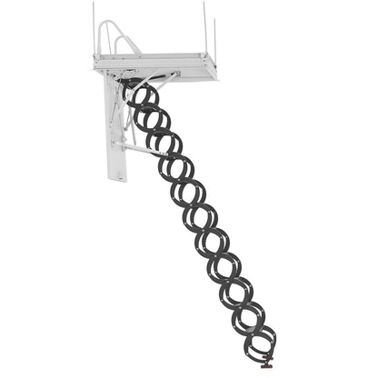 Dachbodentreppe, Tragkraft 299,4 kg, geeignet für Deckenhöhen von 2,60 m bis 2,85 m und Öffnungsgrößen von 100 x 70 cm, ausziehbare Dachbodentreppe aus legiertem Stahl mit Zugstange für den Dachbodenausbau