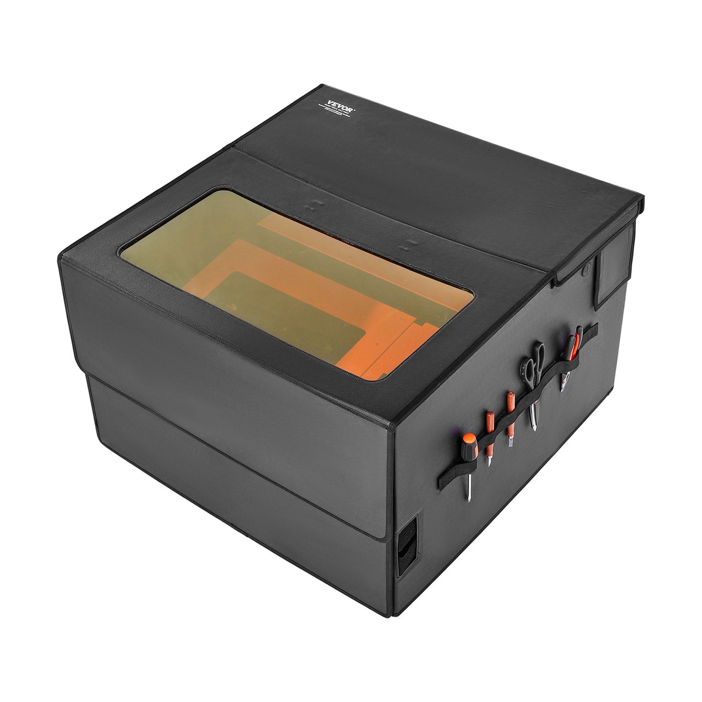 Laser Engraver Enclosure, 800 x 800 x 500 mm(31.5 x 31.5 x 19.6"), Flame Retardant and Fireproof Protective Cover, with Exhaust Fan and Pipe, Insulates Smoke, Noise and Eye Protection, Fits for Most Laser Engraver
