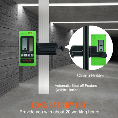 Laser-Empfängerdetektor, 6004,6 cm Reichweite, grüner Laser und roter Strahl mit Klemme