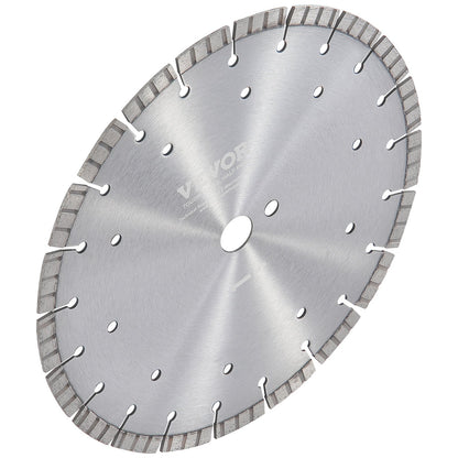 Diamond Blade, 12inch/300mm Concrete Saw Blade Wet or Dry, 0.47inch/12mm Wavy Teeth Diamond Segment Blade, Universal 1 inch/25.4 mm Center Hole Diameter, for Concrete Cement Board Tile Brick