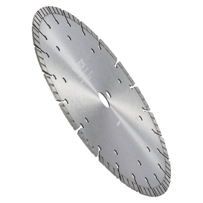 Diamond Blade, 12inch/300mm Concrete Saw Blade Wet or Dry, 0.47inch/12mm Wavy Teeth Diamond Segment Blade, Universal 1 inch/25.4 mm Center Hole Diameter, for Concrete Cement Board Tile Brick