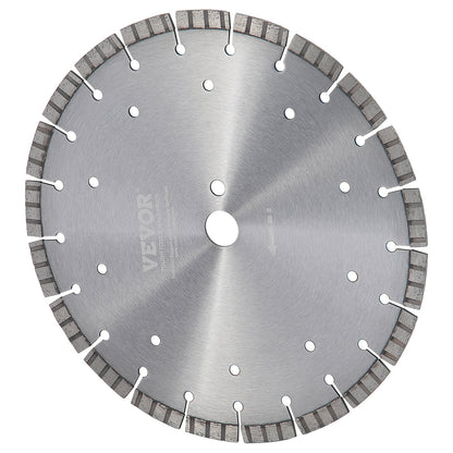 Diamond Blade, 12inch/300mm Concrete Saw Blade Wet or Dry, 0.47inch/12mm Wavy Teeth Diamond Segment Blade, Universal 1 inch/25.4 mm Center Hole Diameter, for Concrete Cement Board Tile Brick