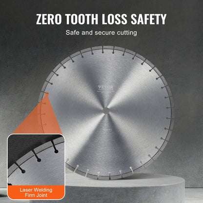 3 PCS Diamond Blades, 14inch/350mm Concrete Saw Blade Wet or Dry, 0.47inch/12mm Flat Teeth Diamond Segment Blade, Universal 1 inch/25.4 mm Center Hole Diameter, for Concrete Cement Board Tile