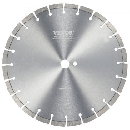 Diamond Blade, 14inch/350mm Concrete Saw Blade Wet or Dry, 0.47inch/12mm Flat Teeth Diamond Segment Blade, Universal 1 inch/25.4 mm Center Hole Diameter, for Concrete Cement Board Tile Brick