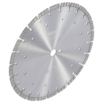 Diamond Blade, 14inch/350mm Concrete Saw Blade Wet or Dry, 0.47inch/12mm Wavy Teeth Diamond Segment Blade, Universal 1 inch/25.4 mm Center Hole Diameter, for Concrete Cement Board Tile Brick
