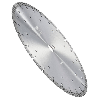 Diamond Blade, 14inch/350mm Concrete Saw Blade Wet or Dry, 0.47inch/12mm Wavy Teeth Diamond Segment Blade, Universal 1 inch/25.4 mm Center Hole Diameter, for Concrete Cement Board Tile Brick