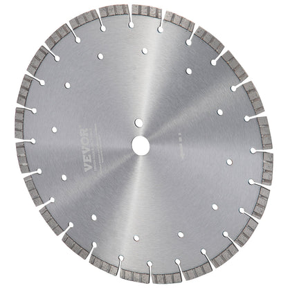 Diamond Blade, 14inch/350mm Concrete Saw Blade Wet or Dry, 0.47inch/12mm Wavy Teeth Diamond Segment Blade, Universal 1 inch/25.4 mm Center Hole Diameter, for Concrete Cement Board Tile Brick