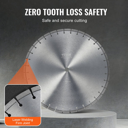 Diamond Blade, 16inch/400mm Concrete Saw Blade Wet or Dry, 0.47inch/12mm Flat Teeth Diamond Segment Blade, Universal 1 inch/25.4 mm Center Hole Diameter, for Concrete Cement Board Tile Brick