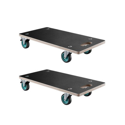 Furniture Dolly, 551 lbs Load Capacity, Furniture Moving Dollies with 4 TPR Silent Wheels, Rectangle Multifunctional Flat Dolly for Piano Furniture Couch Washing Machine Fridge, 2 Pack, Black