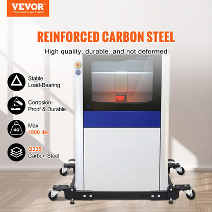 Mobile Base, 1500 lbs Capacity, Adjustable from 20" x 24.5" to 28" x 33.5", Heavy Duty Universal Mobile Base Stand with 4 Swivel Wheels, for Woodworking Equipment, Bandsaw, Power Tool, Machine