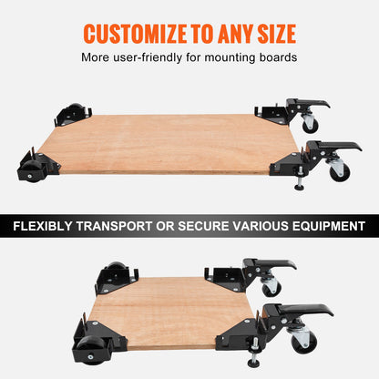 Mobile Base, 400 lbs Weight Capacity, Adjustable from 9.5" x 9.5" to Infinity, Heavy Duty Universal Mobile Base Stand with Swivel Wheels for Woodworking Equipment, Bandsaw, Power Tools, Machines