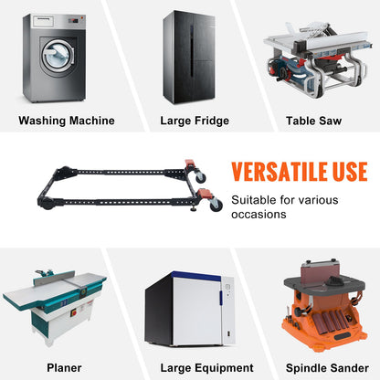 Mobile Base, 500 lbs Weight Capacity, Adjustable from 12" x 12" to 36" x 36", Heavy Duty Universal Mobile Base Stand with Swivel Wheels, for Woodworking Equipment, Bandsaw, Power Tools, Machines