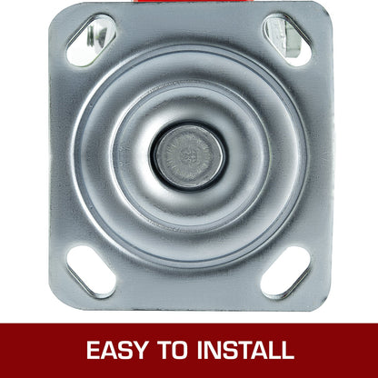 4er-Pack Lenkrollen (15,24 x 5,08 cm), 2 Bockrollen und 2 Lenkrollen mit Seitenbremse, Polyurethan-Eisenkernplatte, Tragkraft pro Rolle: 453,59 kg