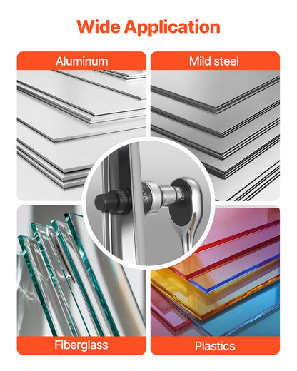 Ausstanzwerkzeug-Set, 12,7 bis 50,8 mm, SLUG-Buster Ratschen-Ausstanzwerkzeug-Set, Ratschenschlüssel-Ausstanzwerkzeug-Sets für Aluminium, Baustahl, Fiberglas, Kunststoffe, 6 Matrizengrößen, 40Cr Stahl Ko Werkzeugset