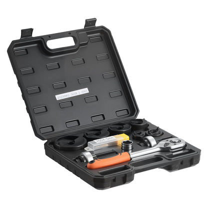 Ausstanzwerkzeug-Set, 12,7 bis 50,8 mm, SLUG-Buster Ratschen-Ausstanzwerkzeug-Set, Ratschenschlüssel-Ausstanzwerkzeug-Sets für Aluminium, Baustahl, Fiberglas, Kunststoffe, 6 Matrizengrößen, 40Cr Stahl Ko Werkzeugset