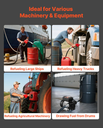 Ölförderpumpe 230 V, 16 GPM (60 l/min), Wechselstrom-Kraftstoffförderpumpe für Diesel, Kerosin und Biodiesel, max. Saughöhe 2,4 m, max. Förderhöhe 13,7 m, für Fahrzeuge, Baustellen und landwirtschaftliche Betriebe