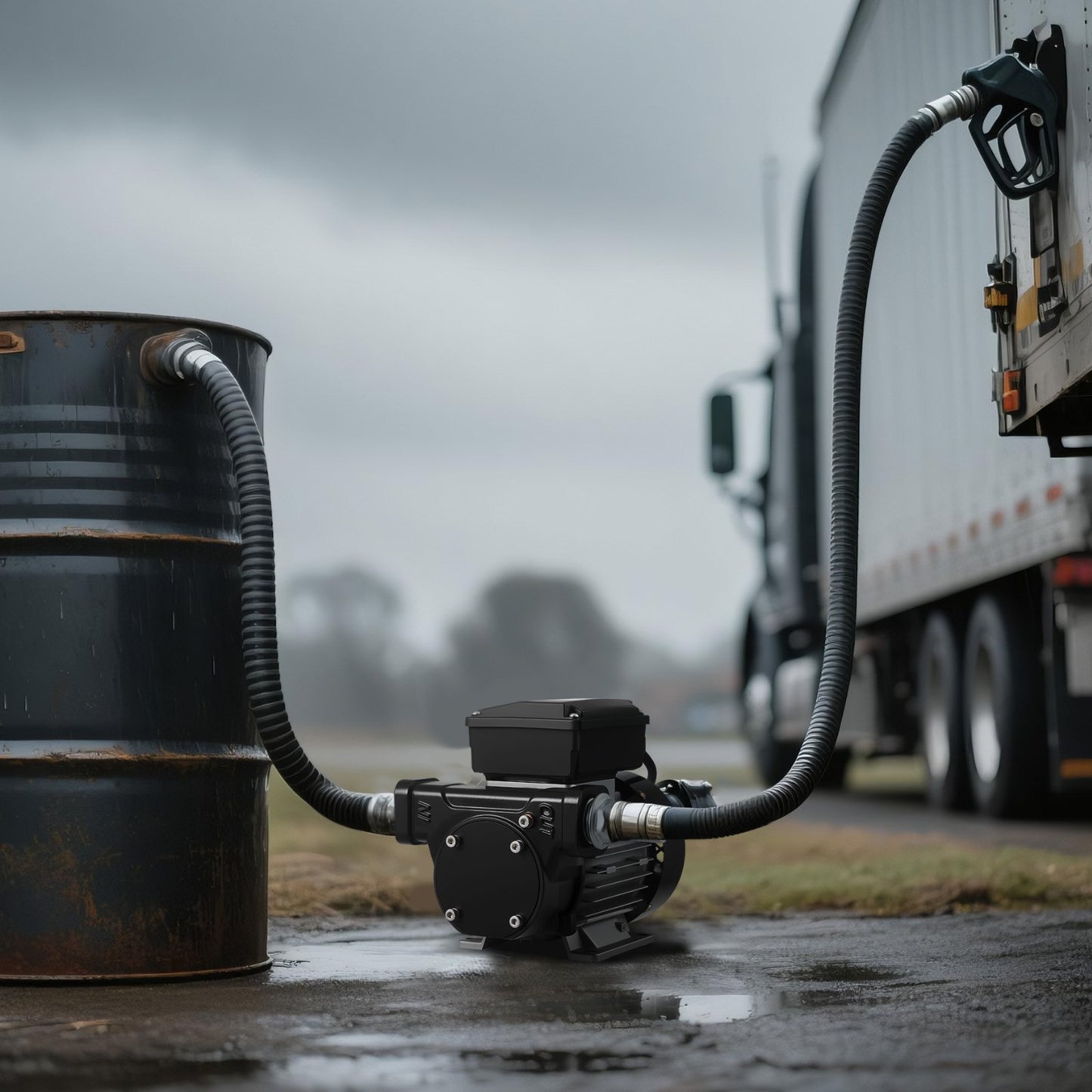 Ölförderpumpe 230 V, 16 GPM (60 l/min), Wechselstrom-Kraftstoffförderpumpe für Diesel, Kerosin und Biodiesel, max. Saughöhe 2,4 m, max. Förderhöhe 13,7 m, für Fahrzeuge, Baustellen und landwirtschaftliche Betriebe