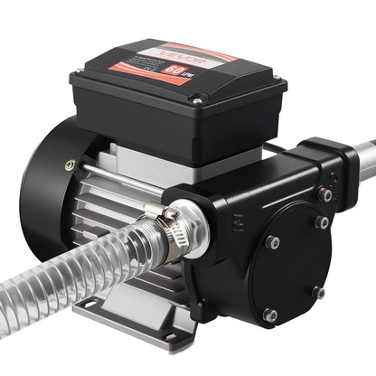 Kraftstoffförderpumpe 230 V, 16 GPM (60 l/min), elektrische Wechselstrom-Ölförderpumpe für Diesel, Kerosin und Biodiesel, mit automatischer Zapfpistole und 2 Schläuchen, max. Förderhöhe 13,7 m, für Fahrzeuge und Baustellen
