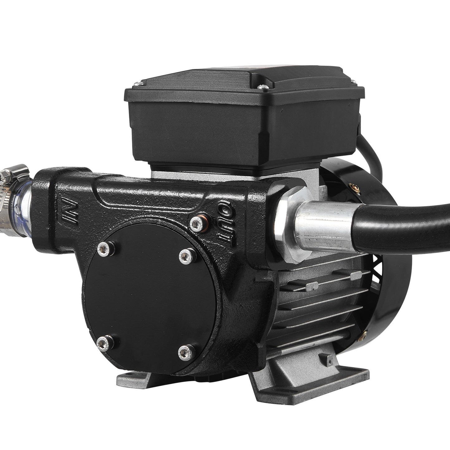 Kraftstoffförderpumpe 230 V, 16 GPM (60 l/min), elektrische Wechselstrom-Ölförderpumpe für Diesel, Kerosin und Biodiesel, mit automatischer Zapfpistole und 2 Schläuchen, max. Förderhöhe 13,7 m, für Fahrzeuge und Baustellen