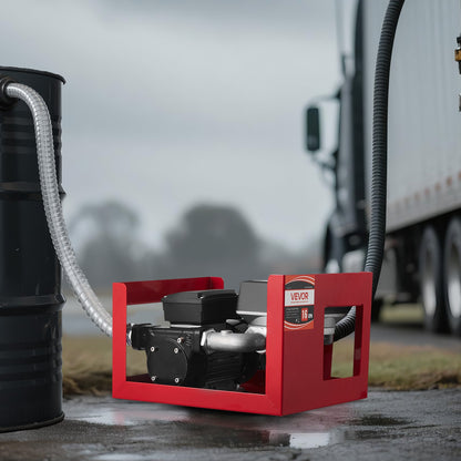 Kraftstoffförderpumpe 230 V, 16 GPM (60 l/min), elektrische Wechselstrom-Ölförderpumpe für Diesel, Kerosin und Biodiesel, mit Zähler, Zapfpistole und 2 Schläuchen, 13,7 m Förderhöhe, für Fahrzeuge und Baustellen