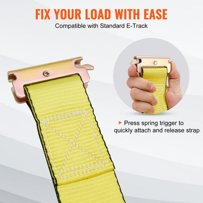 Ratschen-Spanngurte (8er-Pack), Bruchlast 1995,8 kg, E-Track Endlos-Ratsche mit 8 hochwertigen 0,05 m x 4,6 m Ratschen-Spanngurten für hohe Belastbarkeit, zum Sichern von Umzugsgut, Haushaltsgeräten und Gartengeräten