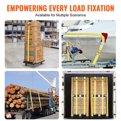 Ratschen-Spanngurte (8er-Pack), Bruchlast 1995,8 kg, E-Track Endlos-Ratsche mit 8 hochwertigen 0,05 m x 4,6 m Ratschen-Spanngurten für hohe Belastbarkeit, zum Sichern von Umzugsgut, Haushaltsgeräten und Gartengeräten