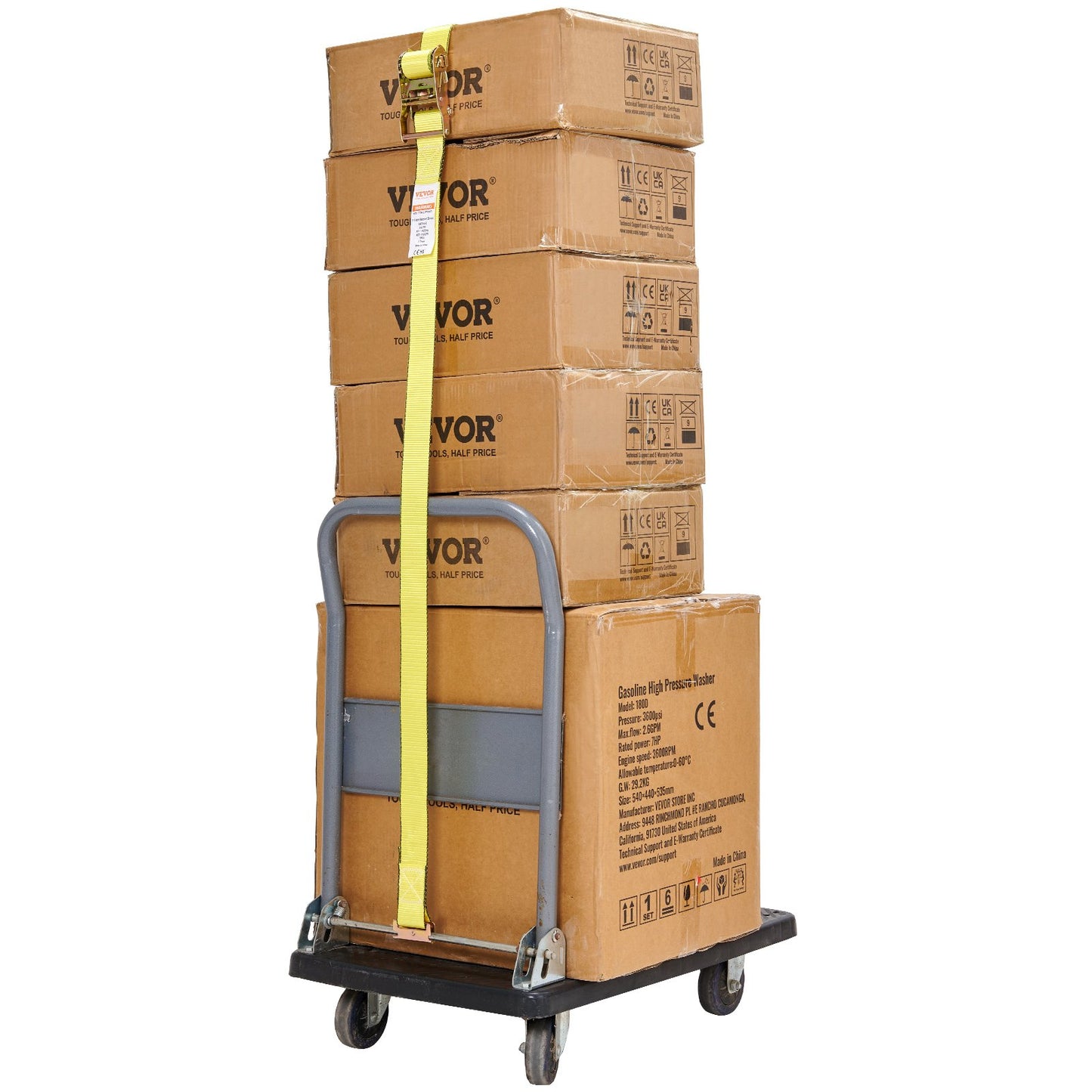 Ratschen-Spanngurte (8er-Pack), Bruchlast 1995,8 kg, E-Track Endlos-Ratsche mit 8 hochwertigen 0,05 m x 4,6 m Ratschen-Spanngurten für hohe Belastbarkeit, zum Sichern von Umzugsgut, Haushaltsgeräten und Gartengeräten