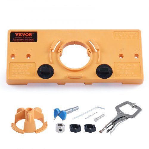Concealed Hinge Jig, Cabinet Hinge Jig with C-Type Clamp and Accessories, PA66 Nylon and Steel Material, Accurate Hinge Drill Jig Woodworking Tool for Doors Cabinets Hinges Mounting