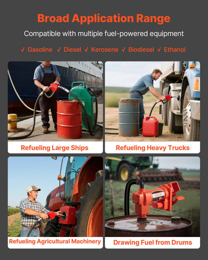 Kraftstoffförderpumpe 230 V, 15 GPM (57 l/min), Wechselstrom-Ölförderpumpe, max. Saughöhe 2,4 m, max. Förderhöhe 11,28 m, Überhitzungsschutz, für Benzin, Diesel, Kerosin, Biodiesel und Ethanol