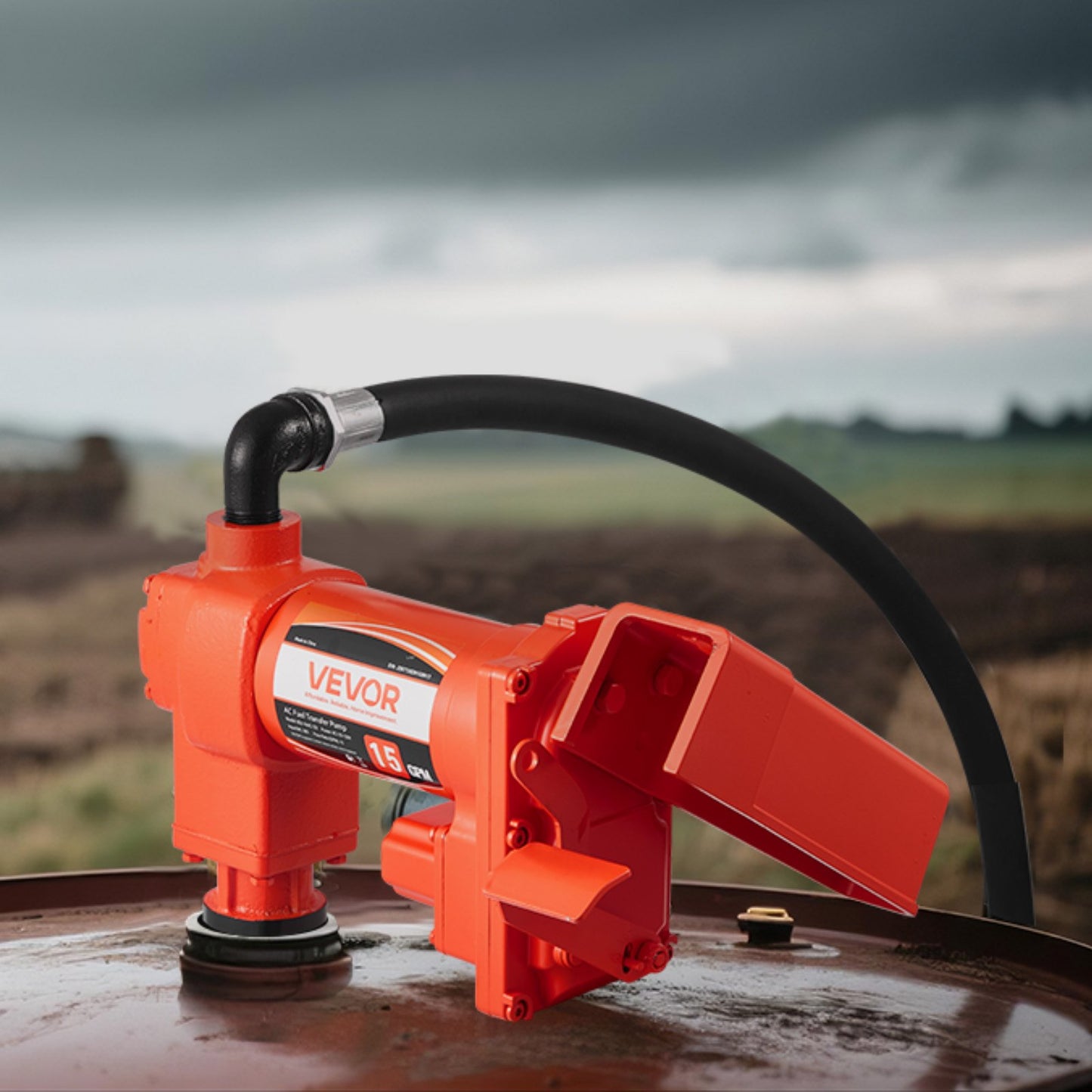 Kraftstoffförderpumpe 230 V, 15 GPM (57 l/min), Wechselstrom-Ölförderpumpe, max. Saughöhe 2,4 m, max. Förderhöhe 11,28 m, Überhitzungsschutz, für Benzin, Diesel, Kerosin, Biodiesel und Ethanol