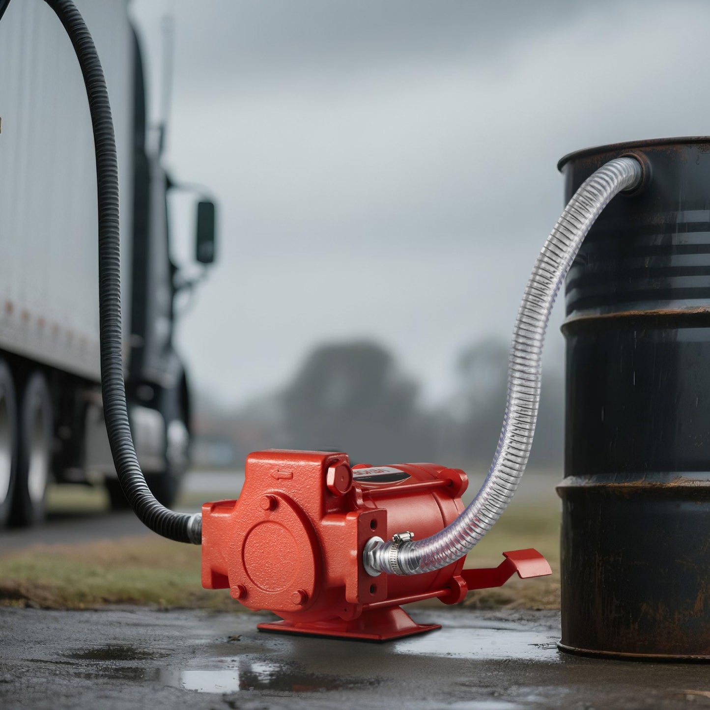 Kraftstoffförderpumpe 230 V, 20 GPM 76 l/min, elektrische Wechselstrom-Ölförderpumpe mit automatischer Abschaltautomatik an der Kraftstoffdüse und dem Auslassschlauch, Hochleistungs-Kit für Benzin, Diesel, Kerosin, Biodiesel und Ethanol-Gemische