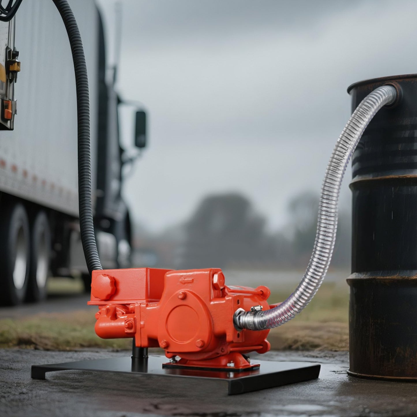 Fuel Transfer Pump 230V, 20 GPM 76 L/min, AC Electric Oil Transfer Pump, with Meter, Auto Shut-Off Fuel Nozzle & Discharge Hose, High Flow for Gasoline, Diesel, Kerosene, Biodiesel, Ethanol