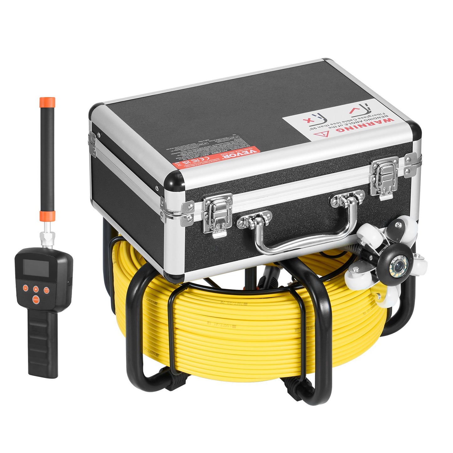 Sewer Camera with 512Hz Locator, 98 ft/30 m, Self-Leveling Drain Inspection Camera with 9" 1080P HD Screen, 36X Zoom, Snake Plumbing Camera with Lights-12 LED, 32GB SD Card for Duct Pipe