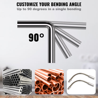 Rohrbiegegerät, 6,4 mm–22,2 mm, Ratschen-Rohrbiegegerät, 90°-Vorwärts-/Rückwärtsbiegewerkzeug mit 7 Biegebacken für die Reparatur von Klimaanlagen, Kühlschränken und Heizungsanlagen.