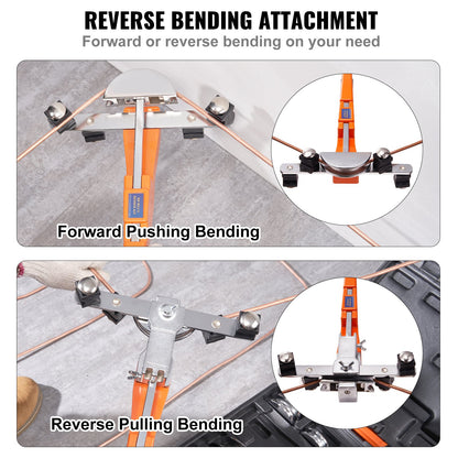 Rohrbiegegerät, 6,4 mm–22,2 mm, Ratschen-Rohrbiegegerät, 90°-Vorwärts-/Rückwärtsbiegewerkzeug mit 7 Biegebacken für die Reparatur von Klimaanlagen, Kühlschränken und Heizungsanlagen.