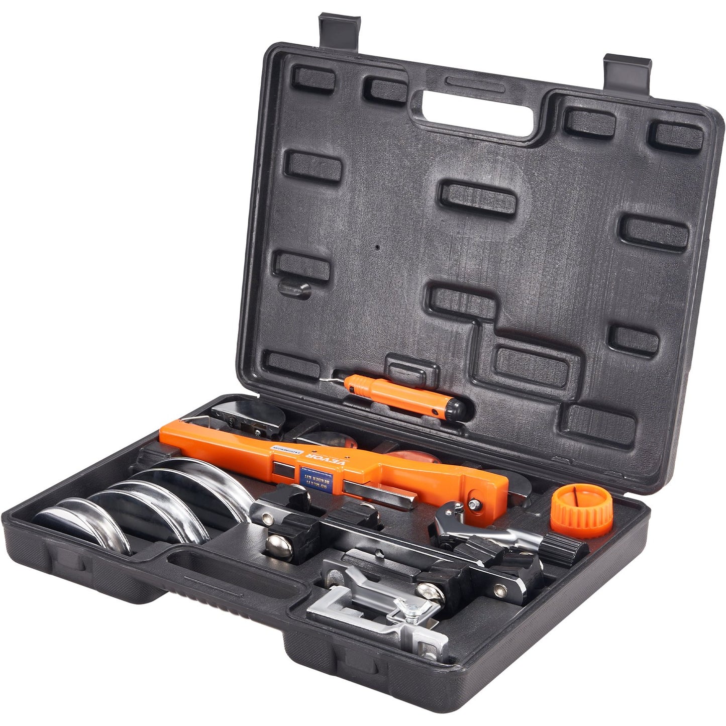 Rohrbiegegerät, 6,4 mm–22,2 mm, Ratschen-Rohrbiegegerät, 90°-Vorwärts-/Rückwärtsbiegewerkzeug mit 7 Biegebacken für die Reparatur von Klimaanlagen, Kühlschränken und Heizungsanlagen.