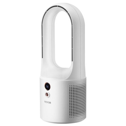 Tragbarer Tischventilator ohne Rotorblätter, 33 cm (12,99 Zoll), 6 Geschwindigkeitsstufen, USB-Anschluss, leise Kühlung, kleiner Turmventilator mit Akku, leicht zu reinigen und kinderfreundlich, sorgt für kühle Luft in Schlafzimmer, Büro und Zuhause.