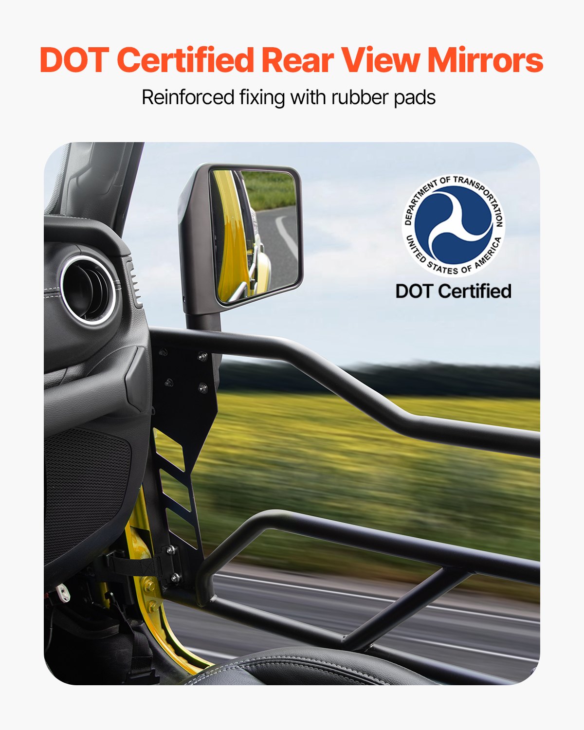Jeep Tube Doors, 4-Door, Adventure Style Jeep Tubular Door with DOT Certified Rear View Mirrors, Jeep Doors with Rear Mirrors for 2018-2024 Jeep Wrangler JL & 2020-2024 Jeep Gladiator JT